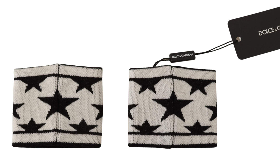 Dolce & Gabbana White Black Wool Logo #DGMILLENNIALS Wristband #men, Dolce & Gabbana, feed-agegroup-adult, feed-color-White, feed-gender-male, Gloves - Men - Accessories, White at SEYMAYKA