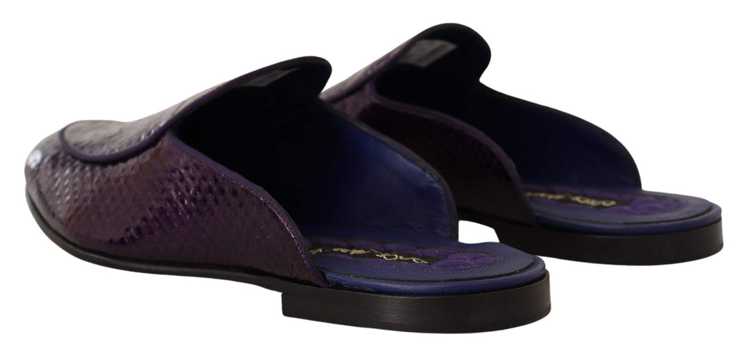 Dolce & Gabbana Purple Exotic Leather Flats Slides Shoes #men, Dolce & Gabbana, EU44/US11, feed-1, Purple, Sandals - Men - Shoes at SEYMAYKA