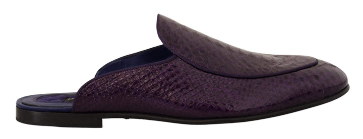 Dolce & Gabbana Purple Exotic Leather Flats Slides Shoes #men, Dolce & Gabbana, EU44/US11, feed-1, Purple, Sandals - Men - Shoes at SEYMAYKA