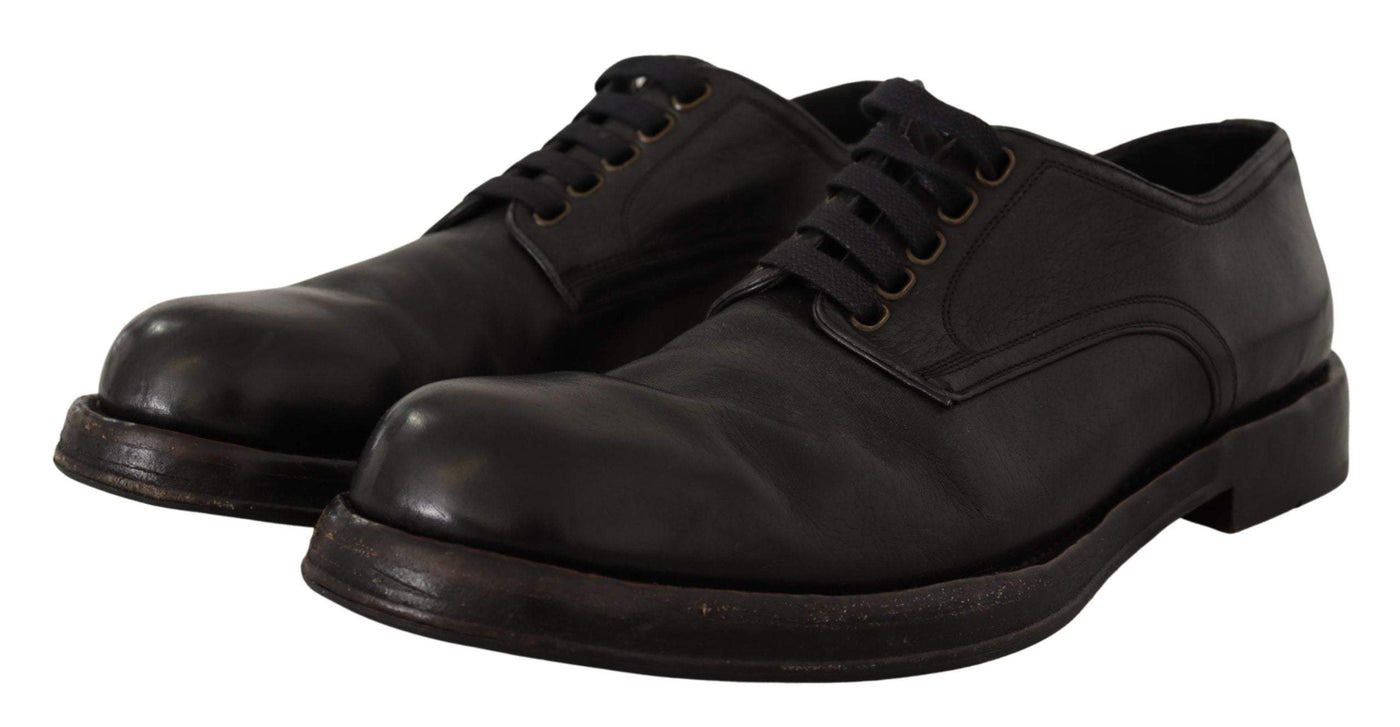 Dolce & Gabbana Black Leather Formal Lace Up Shoes #men, Black, Dolce & Gabbana, EU44/US11, feed-1, Loafers - Men - Shoes at SEYMAYKA