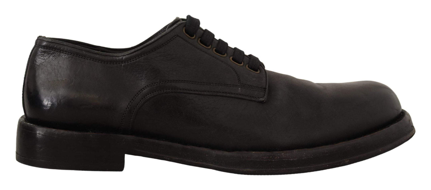 Dolce & Gabbana Black Leather Formal Lace Up Shoes #men, Black, Dolce & Gabbana, EU44/US11, feed-1, Loafers - Men - Shoes at SEYMAYKA