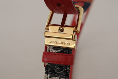 Dolce & Gabbana Multicolor Majolica Patchwork Gold Metal Buckle Belt