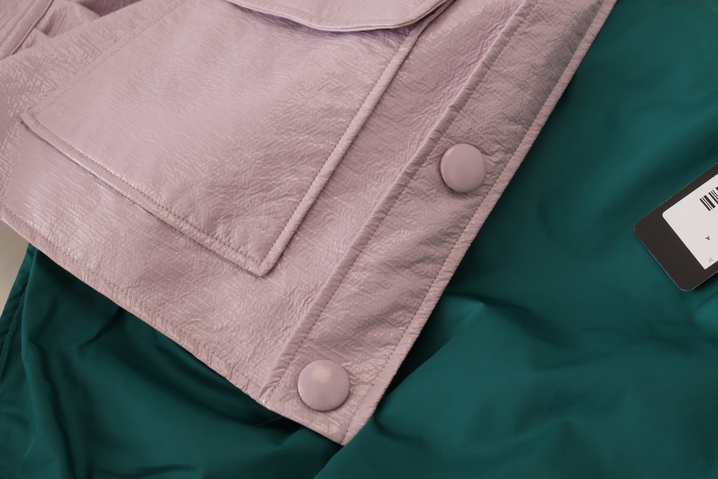 Purple Cotton Button Down Cropped Jacket