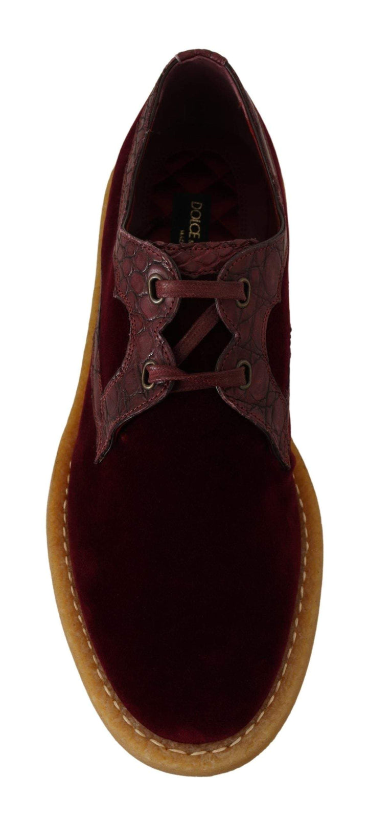 Dolce & Gabbana Bordeaux Velvet Exotic Leather Shoes #men, Dolce & Gabbana, EU44/US11, feed-1, Formal - Men - Shoes, Red at SEYMAYKA
