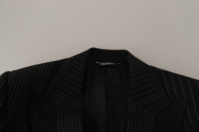 Dolce & Gabbana Black Stripes Rayon Formal 2 Piece Suit