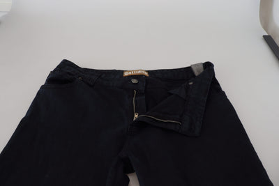 John Galliano Black Cotton Back Buckle Casual Denim Jeans