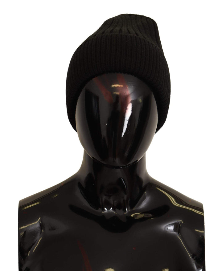 Dolce & Gabbana Black Wool Knit Women Winter Hat Black, Dolce & Gabbana, feed-agegroup-adult, feed-color-Black, feed-gender-female, Hats - Women - Accessories at SEYMAYKA