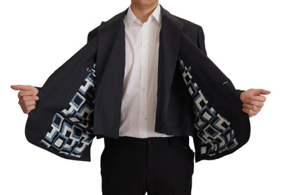 Dolce & Gabbana Blue Linen Formal Blazer Jacket