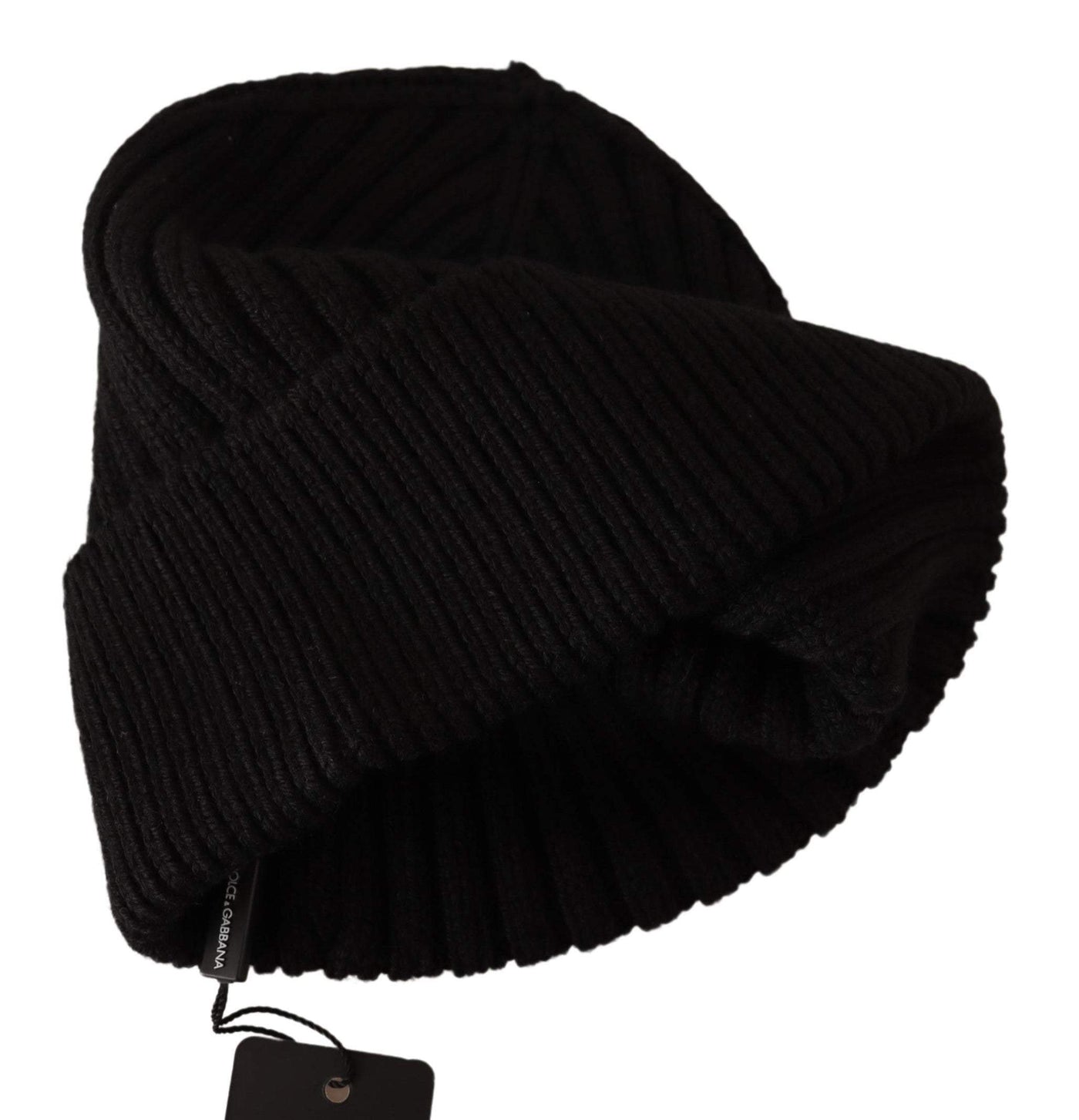 Dolce & Gabbana Black Wool Knit Women Winter Hat Black, Dolce & Gabbana, feed-agegroup-adult, feed-color-Black, feed-gender-female, Hats - Women - Accessories at SEYMAYKA