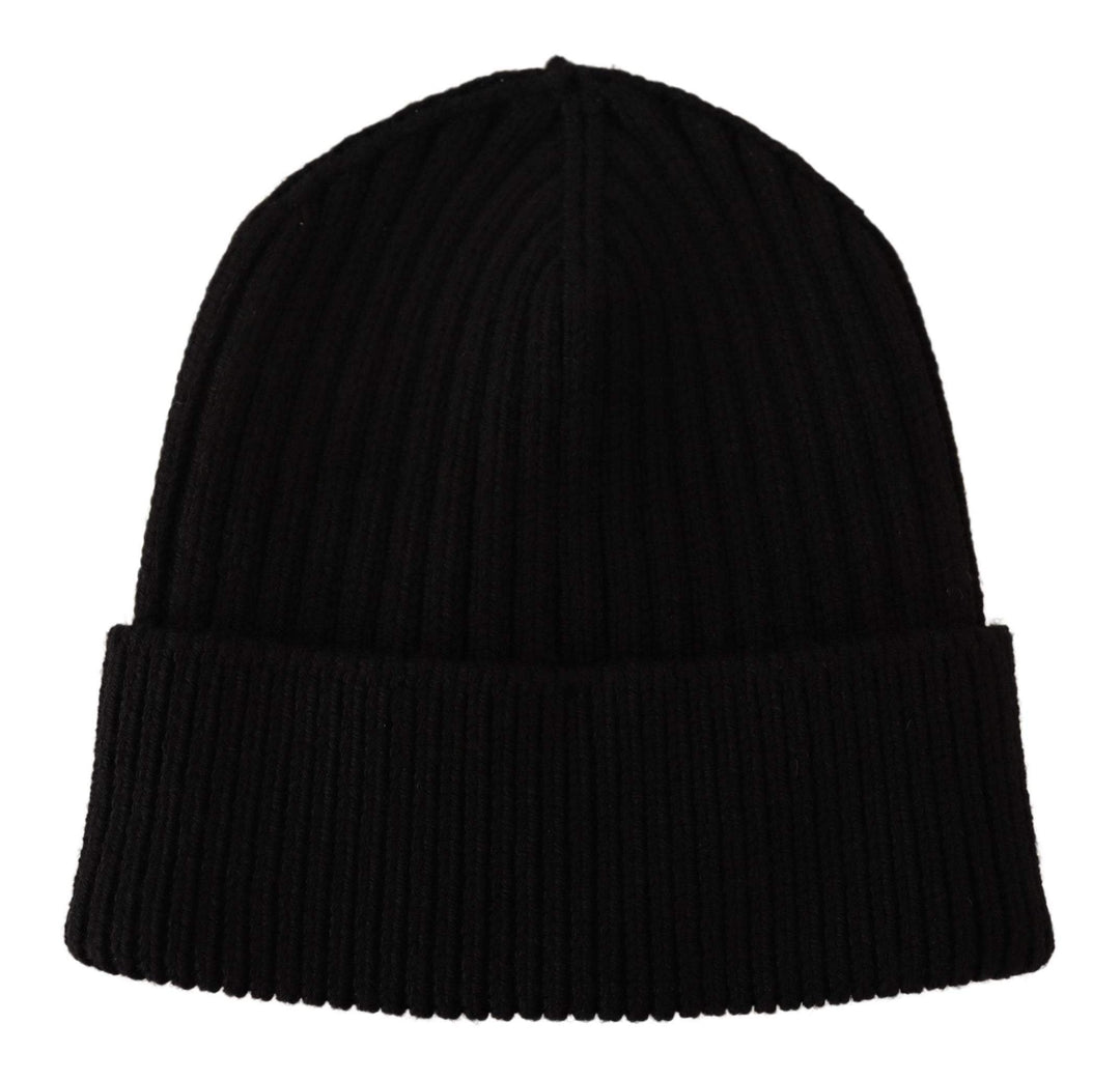 Dolce & Gabbana Black Wool Knit Women Winter Hat Black, Dolce & Gabbana, feed-agegroup-adult, feed-color-Black, feed-gender-female, Hats - Women - Accessories at SEYMAYKA