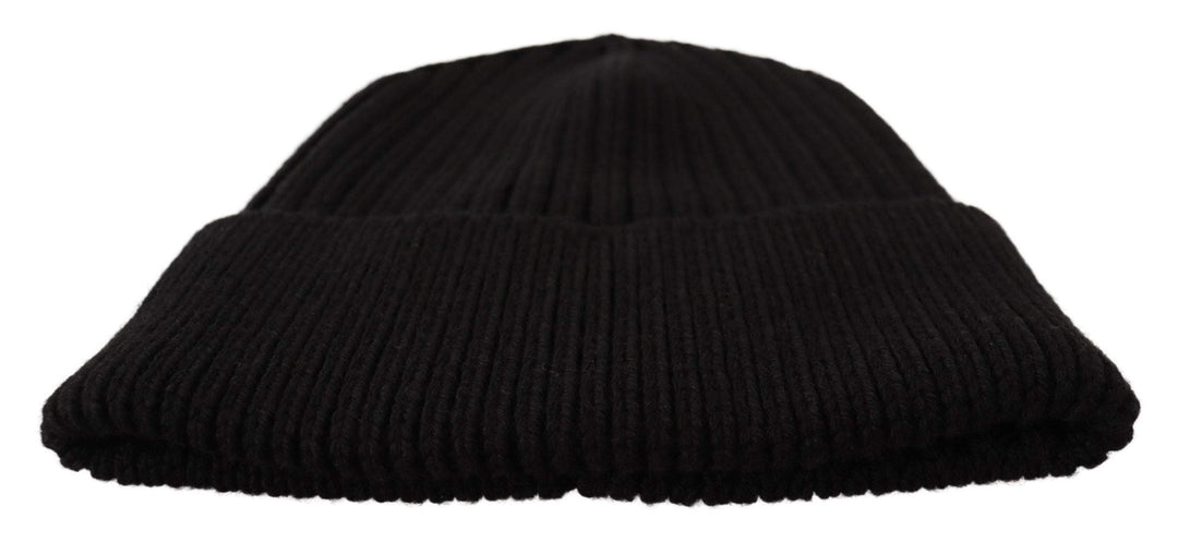 Dolce & Gabbana Black Wool Knit Women Winter Hat Black, Dolce & Gabbana, feed-agegroup-adult, feed-color-Black, feed-gender-female, Hats - Women - Accessories at SEYMAYKA