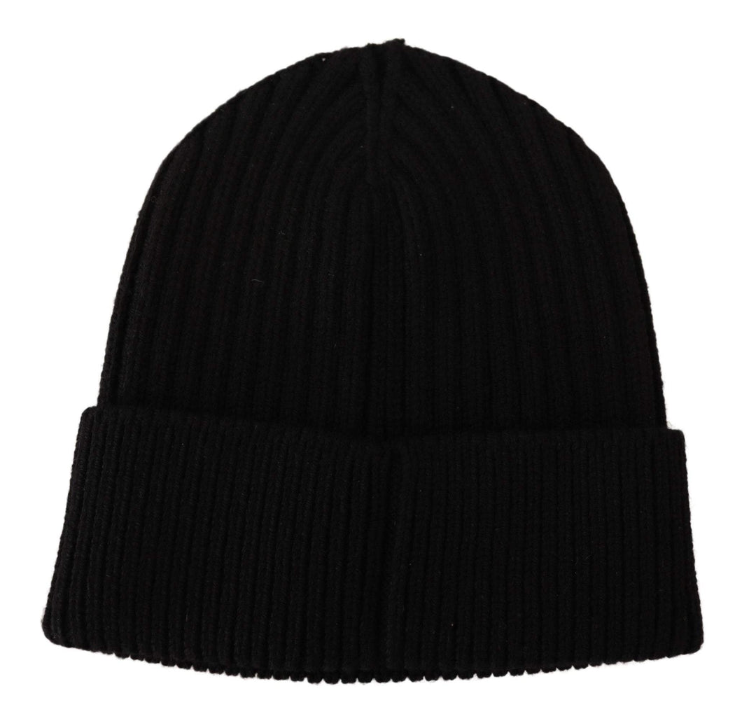 Dolce & Gabbana Black Wool Knit Women Winter Hat Black, Dolce & Gabbana, feed-agegroup-adult, feed-color-Black, feed-gender-female, Hats - Women - Accessories at SEYMAYKA