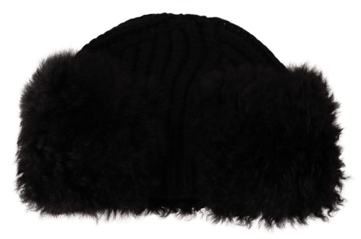 Dolce & Gabbana Black Cashmere Fur Women Beanie Women Hat 57 cm|S, Black, Dolce & Gabbana, feed-agegroup-adult, feed-color-Black, feed-gender-female, Hats - Women - Accessories at SEYMAYKA