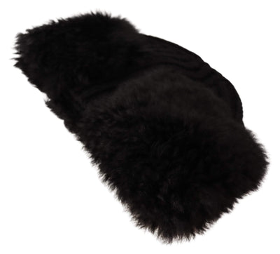 Dolce & Gabbana Black Cashmere Fur Women Beanie Women Hat 57 cm|S, Black, Dolce & Gabbana, feed-agegroup-adult, feed-color-Black, feed-gender-female, Hats - Women - Accessories at SEYMAYKA