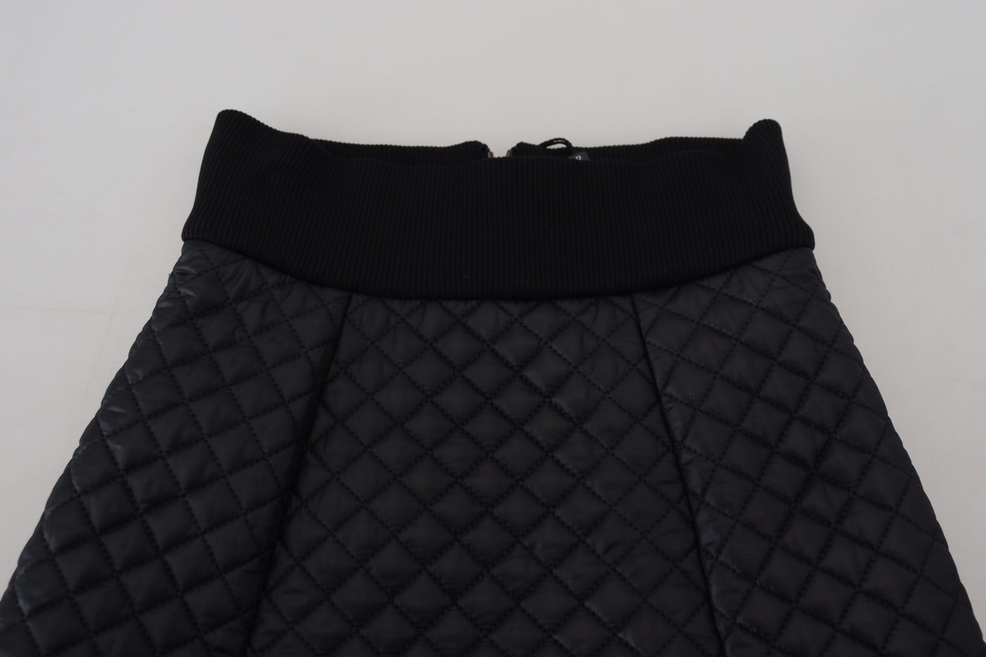 Black Quilted High Waist Hot Pants Shorts