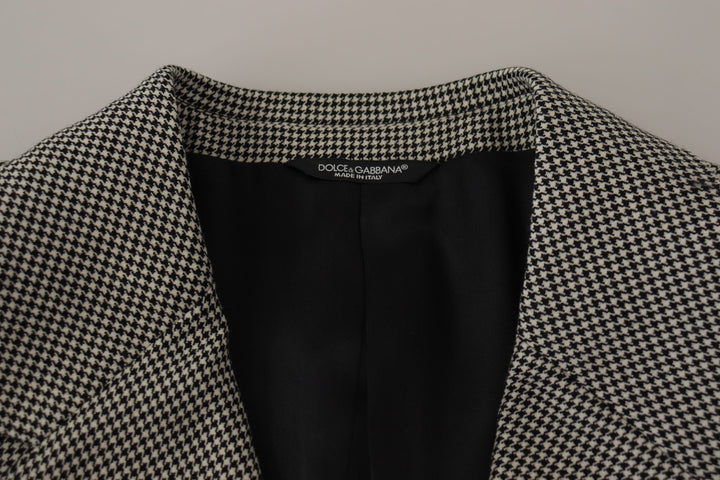 Dolce & Gabbana Gray Checkered Single Breasted Jacket Blazer
