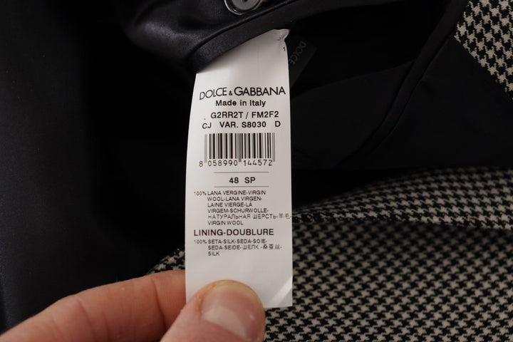 Dolce & Gabbana Gray Checkered Single Breasted Jacket Blazer