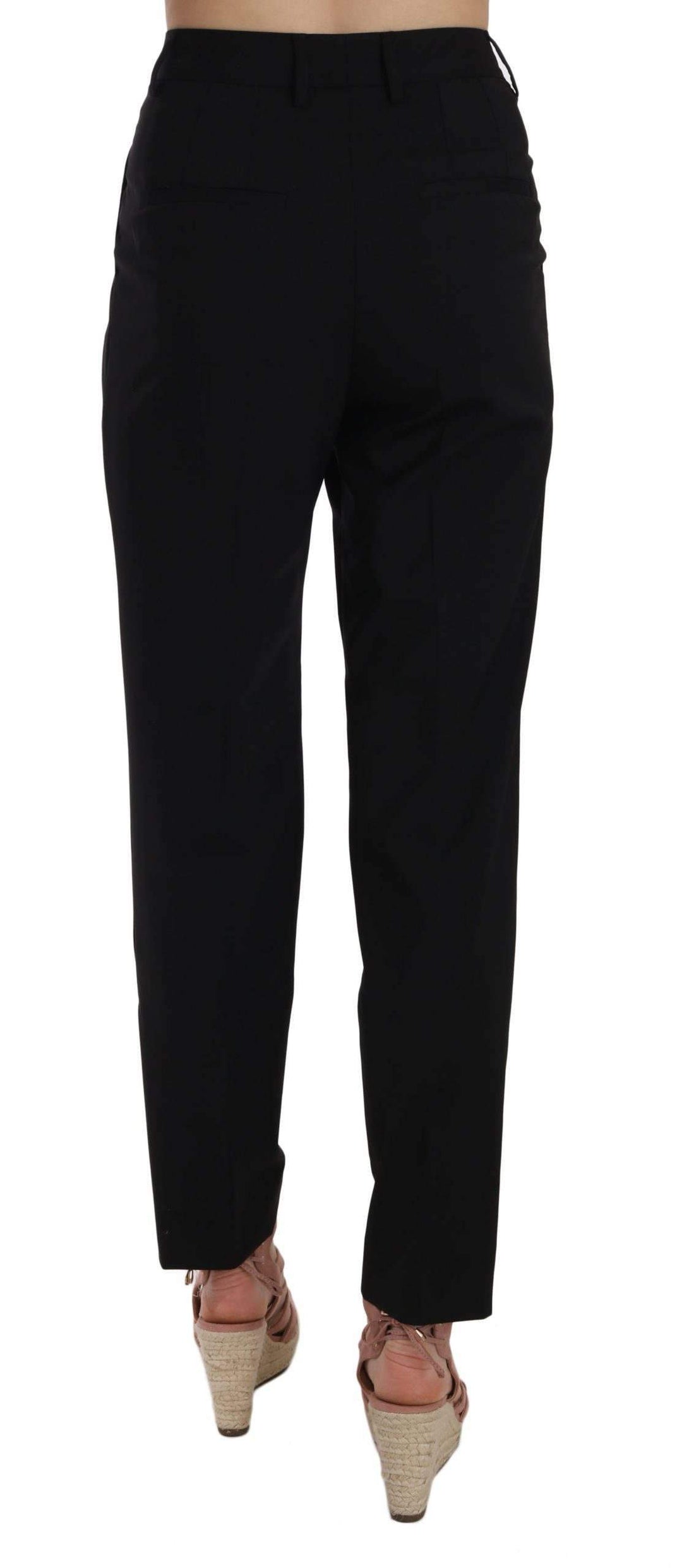 Dolce & Gabbana  Black Button Pleated Tapered Trouser Pants #women, Black, Brand_Dolce & Gabbana, Catch, Dolce & Gabbana, feed-agegroup-adult, feed-color-black, feed-gender-female, feed-size-IT36|XXS, Gender_Women, IT36|XXS, Jeans & Pants - Women - Clothing, Kogan, Women - New Arrivals at SEYMAYKA
