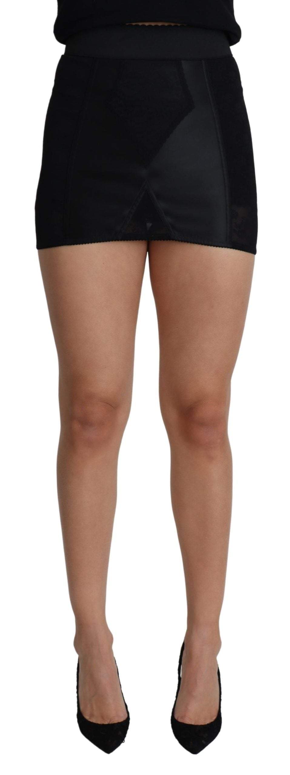 Dolce & Gabbana Black Mini Short Lace Stretch  Skirt #women, Black, Dolce & Gabbana, feed-agegroup-adult, feed-color-Black, feed-gender-female, feed-size-IT36 | XS, feed-size-IT42|M, IT36 | XS, IT42|M, Shorts - Women - Clothing, Women - New Arrivals at SEYMAYKA