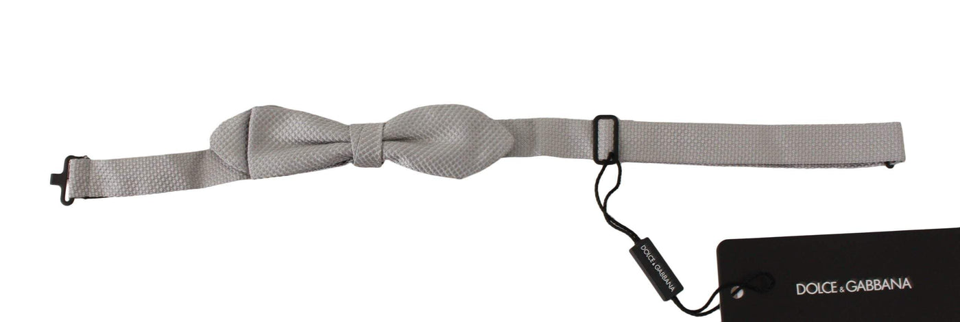 Dolce & Gabbana  Gray 100% Silk Faille Adjustable Neck Bow Tie Papillon #men, Accessories - New Arrivals, Brand_Dolce & Gabbana, Catch, Dolce & Gabbana, feed-agegroup-adult, feed-color-gray, feed-gender-male, feed-size-OS, Gender_Men, Gray, Kogan, Ties & Bowties - Men - Accessories at SEYMAYKA