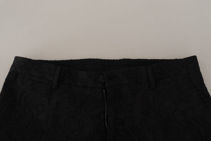 Dolce & Gabbana Black Brocade Formal 2 Piece MARTINI Suit
