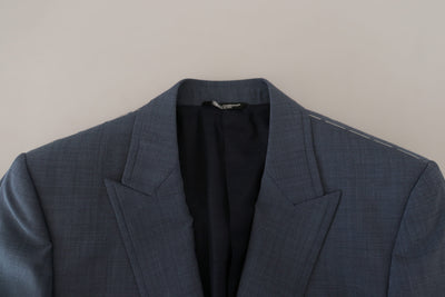 Dolce & Gabbana Blue Wool Stretch Slim Fit Jacket Blazer