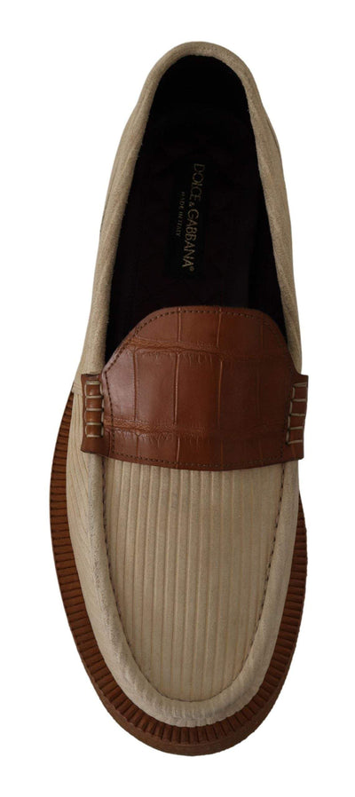 Dolce & Gabbana White Brown Fox Moccasins Loafers Shoes #men, Dolce & Gabbana, EU44/US11, feed-1, Loafers - Men - Shoes, White at SEYMAYKA