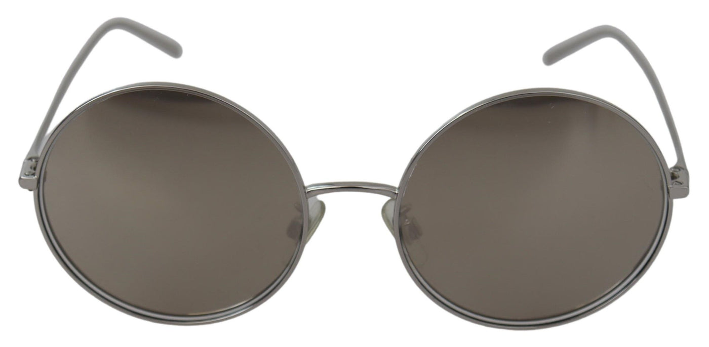 Dolce & gabbana Silver Plated Round Gray Le nses Women Sunglasses