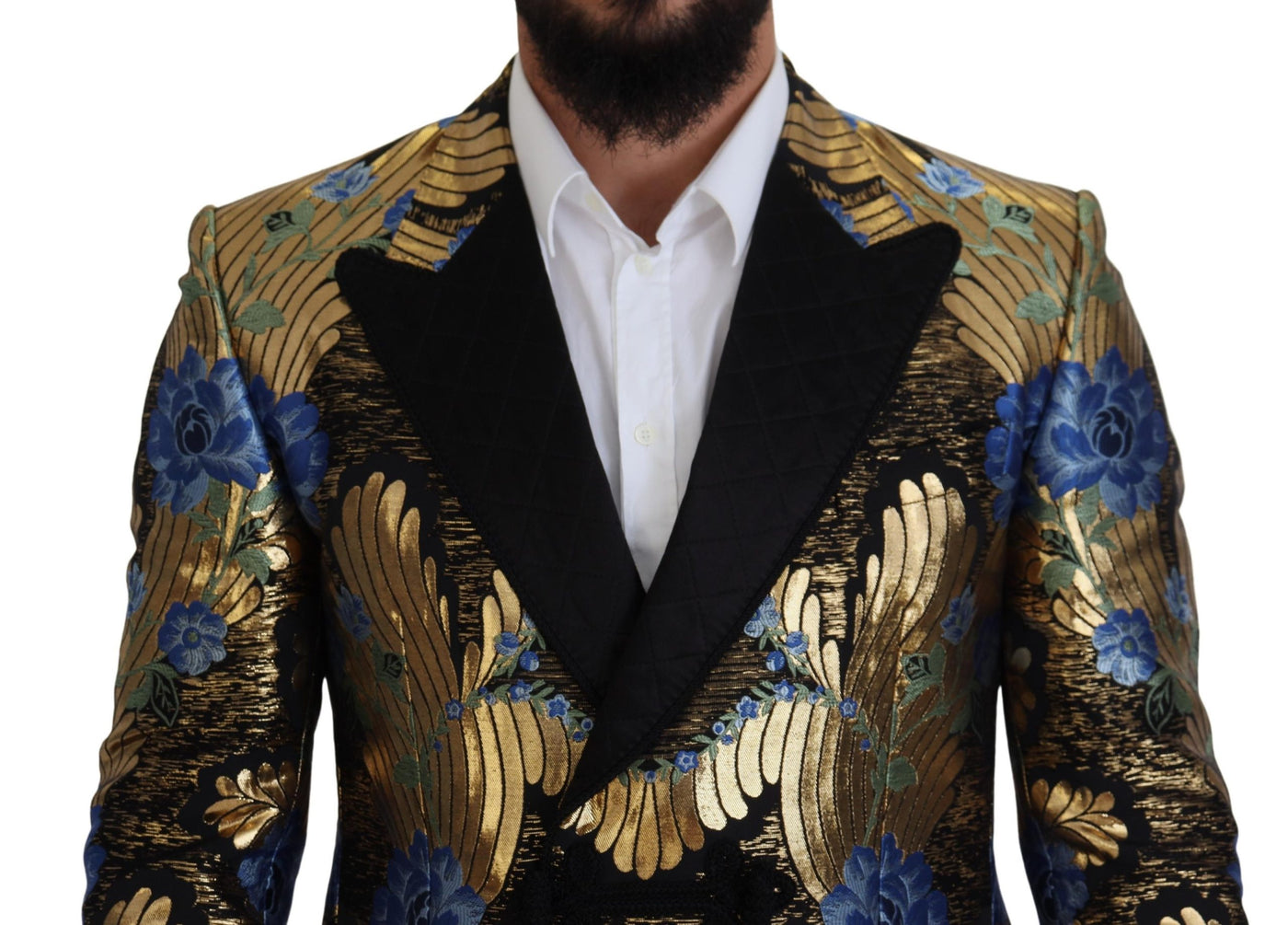 Dolce & Gabbana Gold Lurex Double Breasted Jacket Blazer