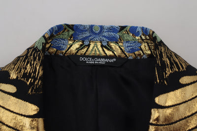 Dolce & Gabbana Gold Lurex Double Breasted Jacket Blazer
