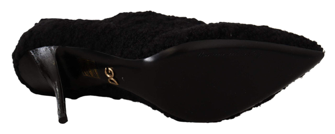 Dolce & Gabbana Black Stiletto Heels Mid Calf  Boots Black, Boots - Women - Shoes, Dolce & Gabbana, EU40/US9.5, feed-1 at SEYMAYKA