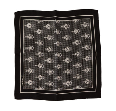 Dolce & Gabbana Black Patterned Square  Handkerchief Scarf #men, Black, Dolce & Gabbana, feed-1, Scarves - Men - Accessories at SEYMAYKA