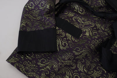 Dolce & Gabbana Gold Purple Baroque Jacket Blazer Robe