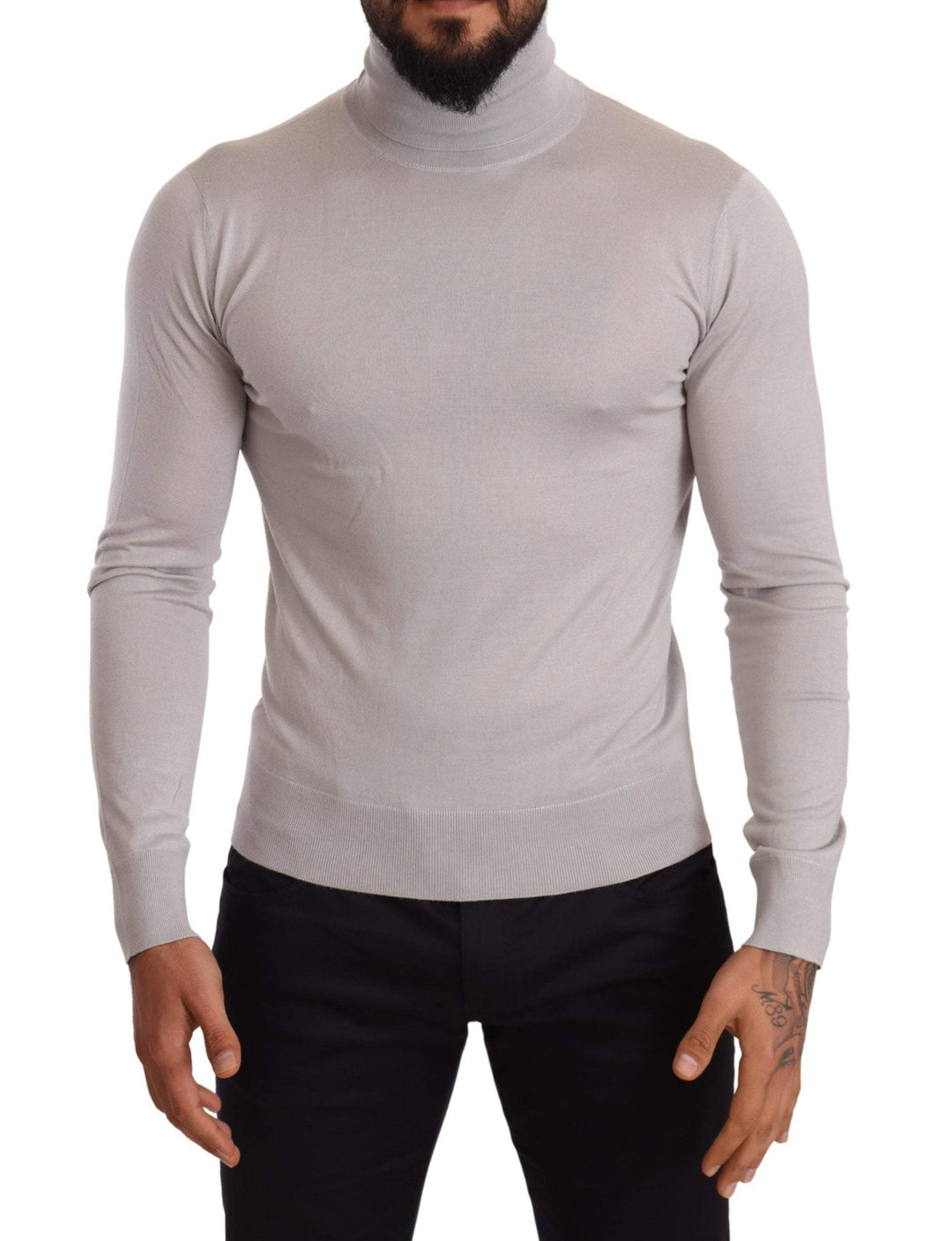 Dolce & Gabbana Gray Cashmere Turtleneck Pullover Sweater #men, Dolce & Gabbana, feed-agegroup-adult, feed-color-Gray, feed-gender-male, Gray, IT46 | S, IT48 | M, IT50 | L, Sweaters - Men - Clothing at SEYMAYKA