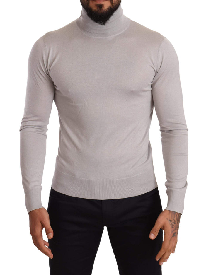 Dolce & Gabbana Gray Cashmere Turtleneck Pullover Sweater #men, Dolce & Gabbana, feed-agegroup-adult, feed-color-Gray, feed-gender-male, Gray, IT46 | S, IT48 | M, IT50 | L, Sweaters - Men - Clothing at SEYMAYKA