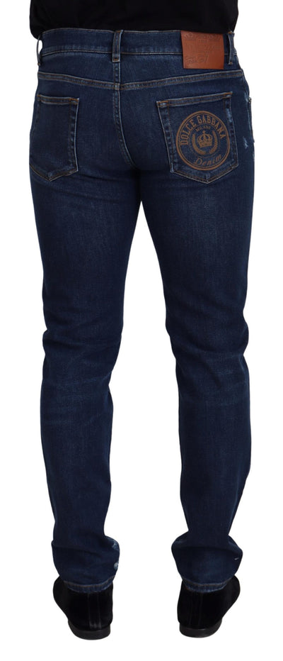 Dolce & Gabbana Blue Wash Cotton Stretch Slim Denim Jeans