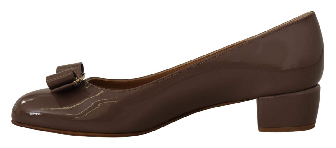 Salvatore Ferragamo Brown Naplak Calf Leather Pumps Brown, EU35.5/US5, EU35/US4.5, EU36.5/US6, EU37/US6.5, EU38.5/US8, EU38/US7.5, EU39/US8.5, feed-1, Pumps - Women - Shoes, Salvatore Ferragamo, Shoes - New Arrivals, Women - New Arrivals at SEYMAYKA