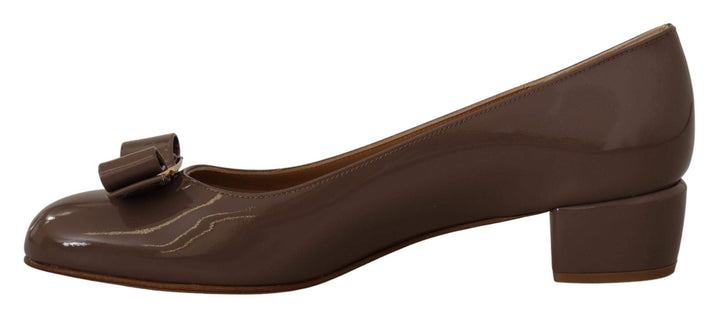 Salvatore Ferragamo Brown Naplak Calf Leather Pumps Brown, EU35.5/US5, EU35/US4.5, EU36.5/US6, EU37/US6.5, EU38.5/US8, EU38/US7.5, EU39/US8.5, feed-1, Pumps - Women - Shoes, Salvatore Ferragamo, Shoes - New Arrivals, Women - New Arrivals at SEYMAYKA