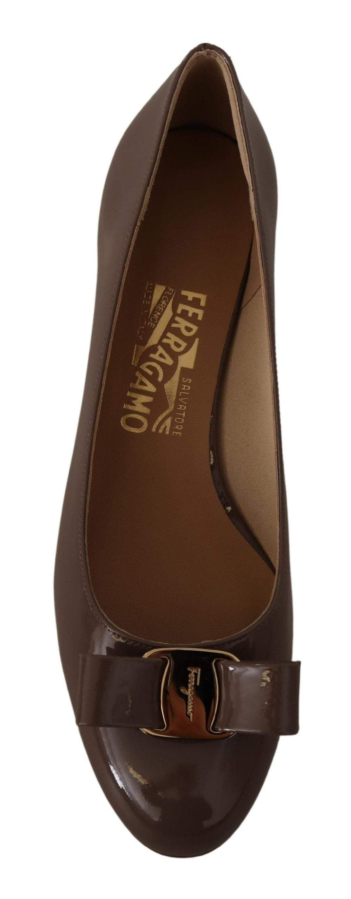 Salvatore Ferragamo Brown Naplak Calf Leather Pumps Brown, EU35.5/US5, EU35/US4.5, EU36.5/US6, EU37/US6.5, EU38.5/US8, EU38/US7.5, EU39/US8.5, feed-1, Pumps - Women - Shoes, Salvatore Ferragamo, Shoes - New Arrivals, Women - New Arrivals at SEYMAYKA