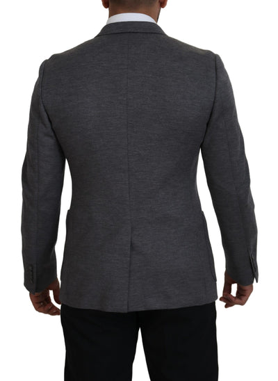 Dolce & Gabbana Gray Wool Stretch Slim Fit Jacket Blazer