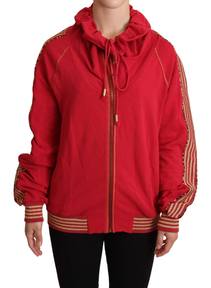 John Galliano Red Full Zip Jacket Sweatshirt Hooded Sweater feed-agegroup-adult, feed-color-Red, feed-gender-female, IT40|S, John Galliano, Red, Sweaters - Women - Clothing at SEYMAYKA