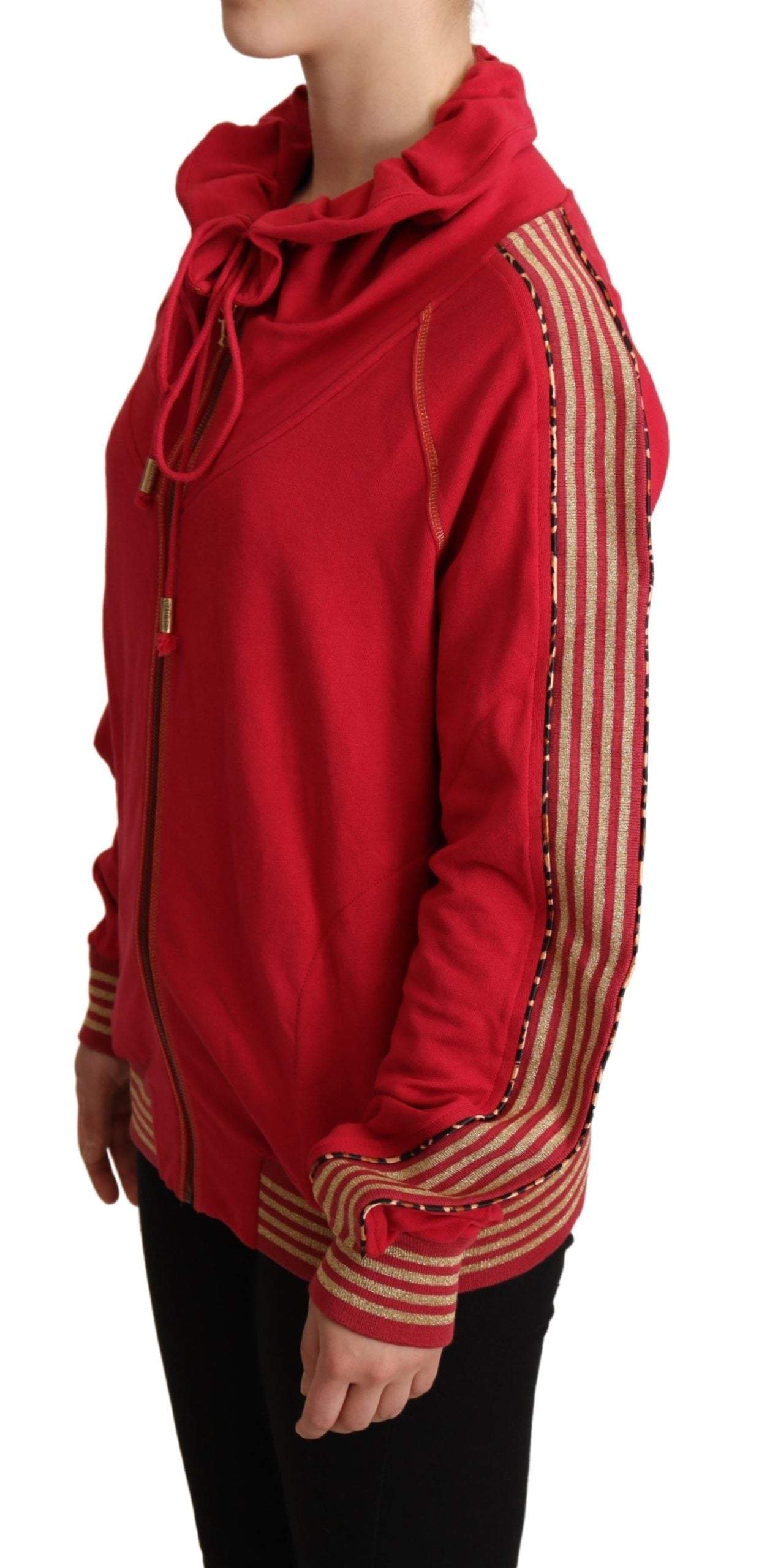 John Galliano Red Full Zip Jacket Sweatshirt Hooded Sweater feed-agegroup-adult, feed-color-Red, feed-gender-female, IT40|S, John Galliano, Red, Sweaters - Women - Clothing at SEYMAYKA