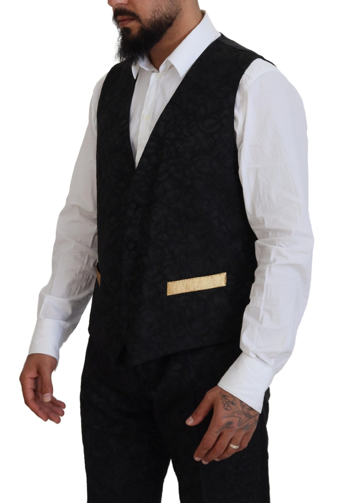 Dolce & Gabbana Black Gold Fantasy Tuxedo Slim Fit Suit
