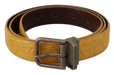 Dolce & Gabbana  Yellow Exotic Skin Leather Grey Buckle Belt #men, 100 cm / 40 Inches, 110 cm / 44 Inches, 90 cm / 36 Inches, 95 cm / 38 Inches, Accessories - New Arrivals, Belts - Men - Accessories, Brand_Dolce & Gabbana, Catch, Dolce & Gabbana, feed-agegroup-adult, feed-color-gray, feed-gender-male, feed-size- 36 Inches, feed-size- 38 Inches, feed-size- 40 Inches, feed-size- 44 Inches, Gender_Men, Gray, Kogan at SEYMAYKA