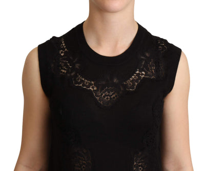 Dolce & Gabbana Black Cashmere Silk Cutout Tank Top Black, Dolce & Gabbana, feed-agegroup-adult, feed-color-Black, feed-gender-female, IT40|S, IT42|M, IT46|XL, Tops & T-Shirts - Women - Clothing at SEYMAYKA