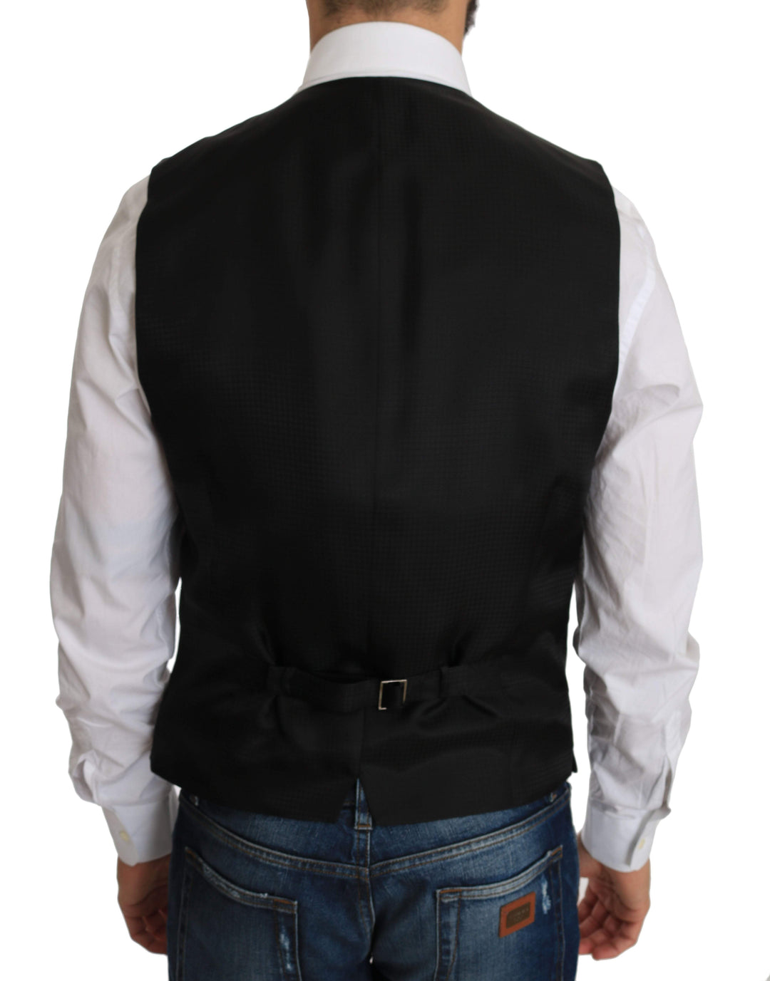 Dolce & Gabbana  Black Silk Dress Waistcoat #men, Black, Brand_Dolce & Gabbana, Catch, Dolce & Gabbana, feed-agegroup-adult, feed-color-black, feed-gender-male, feed-size-IT48 | M, feed-size-IT54 | XXL, Gender_Men, IT48 | M, Kogan, Men - New Arrivals, Vests - Men - Clothing at SEYMAYKA