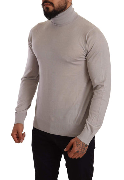 Dolce & Gabbana Gray Cashmere Turtleneck Pullover Sweater #men, Dolce & Gabbana, feed-agegroup-adult, feed-color-Blue, feed-gender-male, IT48 | M, IT50 | L, Light Blue, Sweaters - Men - Clothing at SEYMAYKA