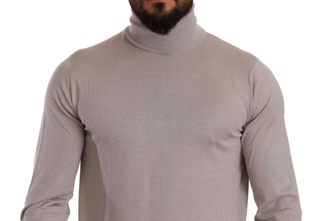 Dolce & Gabbana Gray Cashmere Turtleneck Pullover Sweater #men, Dolce & Gabbana, feed-agegroup-adult, feed-color-Blue, feed-gender-male, IT48 | M, IT50 | L, Light Blue, Sweaters - Men - Clothing at SEYMAYKA