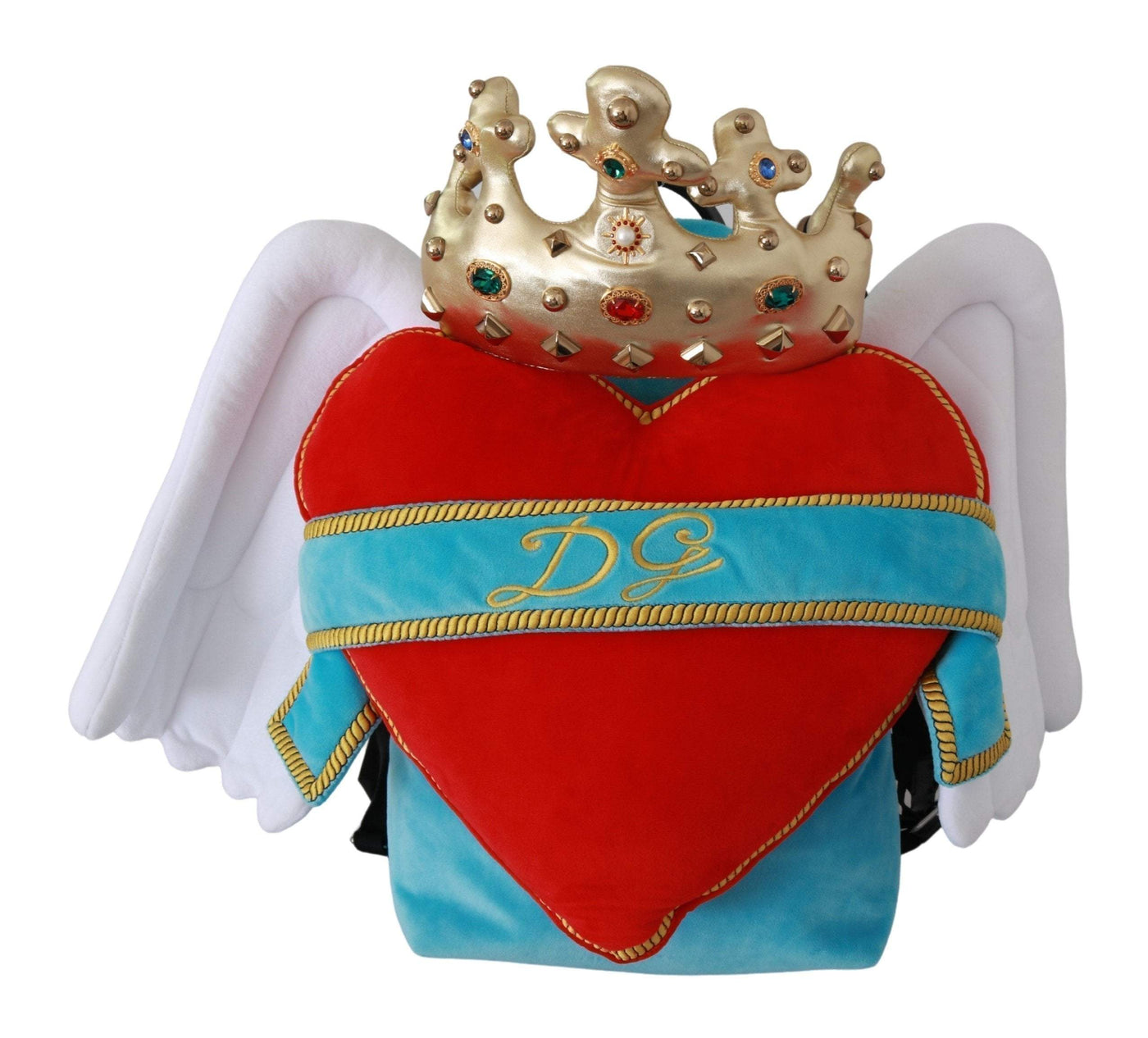 Dolce & Gabbana  Red Blue Heart Wings DG Crown School Backpack #women, Backpacks - Women - Bags, Blue, Brand_Dolce & Gabbana, Catch, Dolce & Gabbana, feed-agegroup-adult, feed-color-blue, feed-gender-female, feed-size-OS, Gender_Women, Handbags - New Arrivals, Kogan at SEYMAYKA