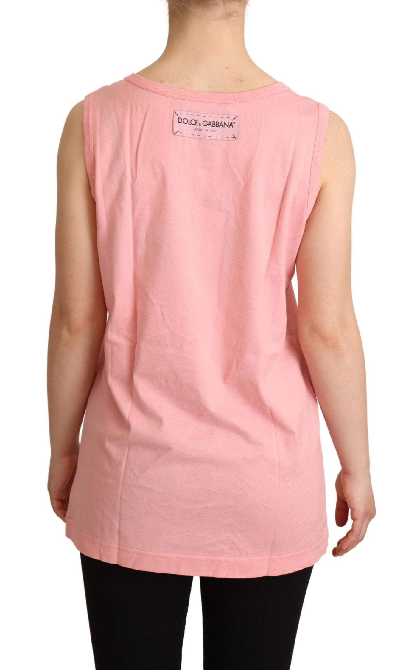 Dolce & Gabbana Pink All The Lovers Tank Top T-shirt Dolce & Gabbana, feed-agegroup-adult, feed-color-Pink, feed-gender-female, IT36 | XS, IT38|XS, IT40|S, IT42|M, IT44|L, IT46|XL, IT48|XXL, Pink, Tops & T-Shirts - Women - Clothing at SEYMAYKA